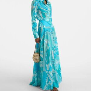 Pucci Orchidee high-rise cotton maxi skirt